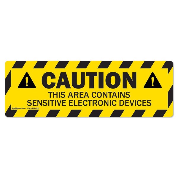 Caution-Electronic Devices 18in Non-Slip Floor Marker, 12PK, 16 in L, 16 in H, FD-2-R-16-12PK-99864